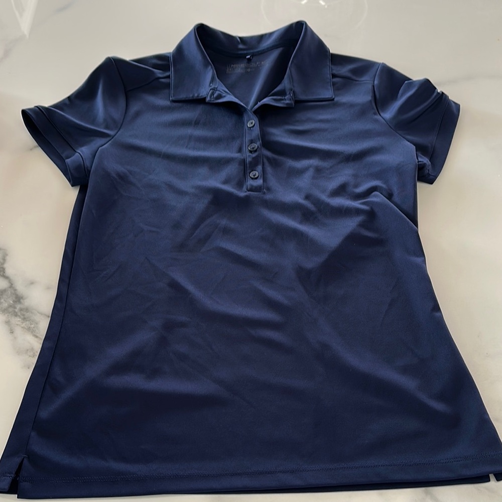 Nike Blue Fitted Polo Button Down Shirt
